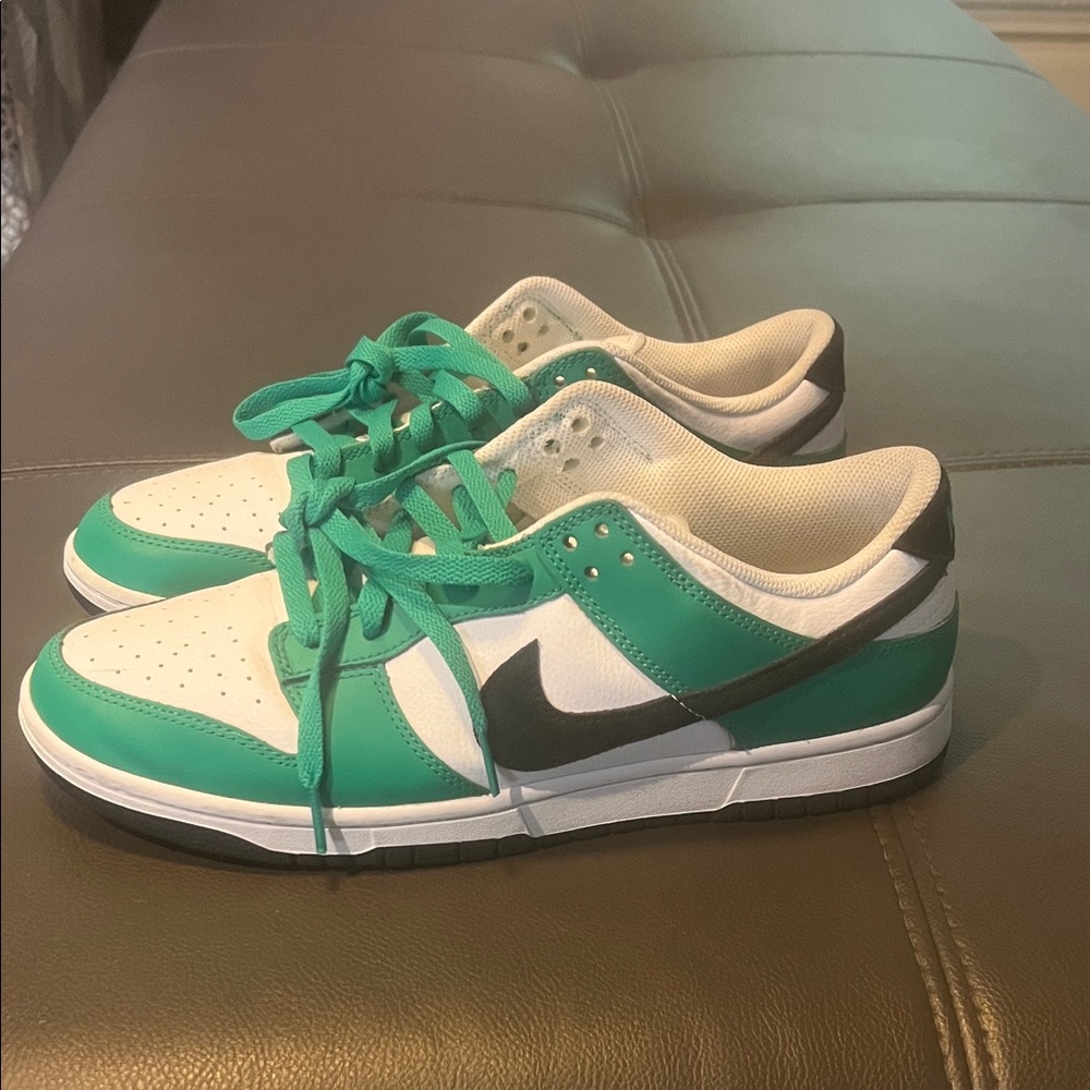 Nike Teal and White Low-Top Sneakers